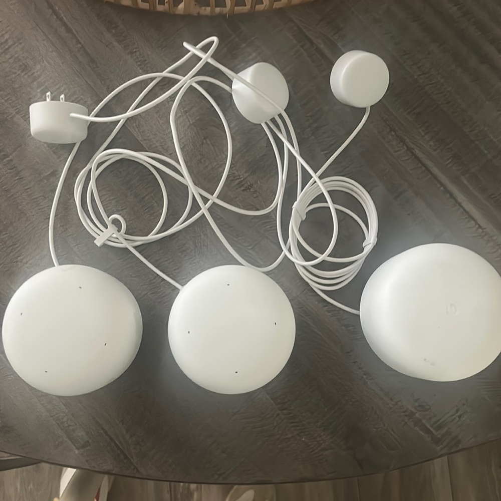 Set of 3 Google pods WiFi extenders.l-Mesh router for wireless internet.